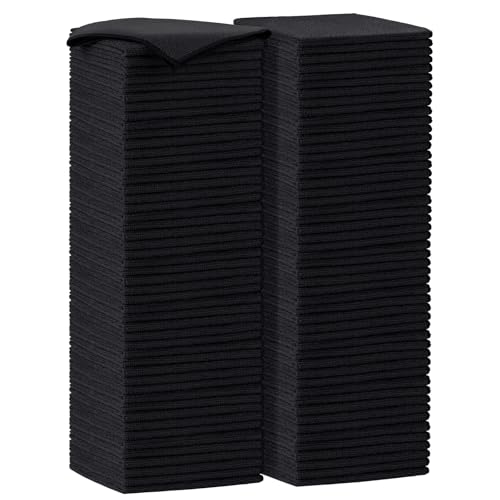 Black Microfiber Cleaning Cloth (100 Count)