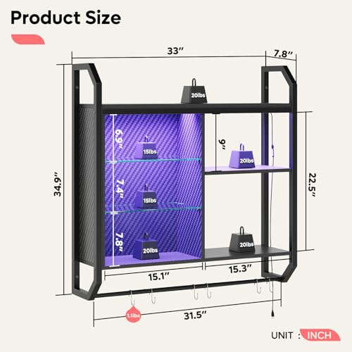 LED Gaming Floating Shelves