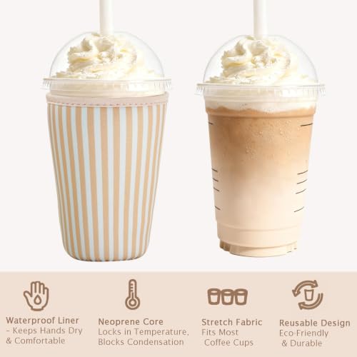 Reusable 3 Pack Iced Coffee Cup Sleeve