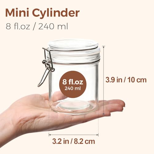 Small Mason Glass Jars with Airtight Lids 8 oz 6 Pack Pantry (6 Count)