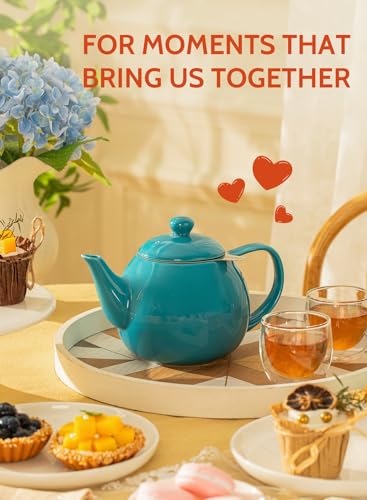 Teapot Porcelain Tea Pot with Stainless Steel Infuser