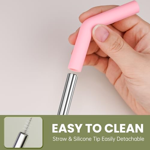 6 Pack Metal Straws with Silicone Tip Fit for Stanley 14 (6 Count)