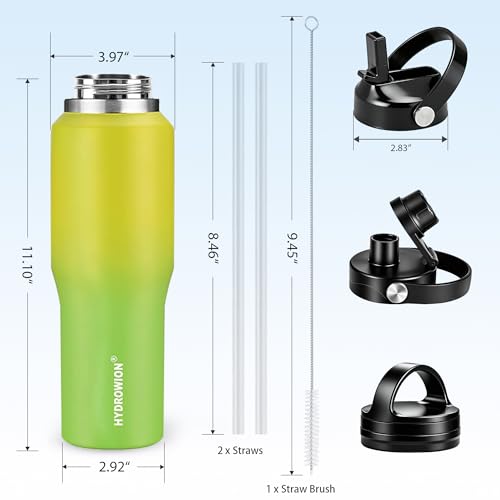40 oz Insulated Water Bottle with Straw fit in Car Cup Holder