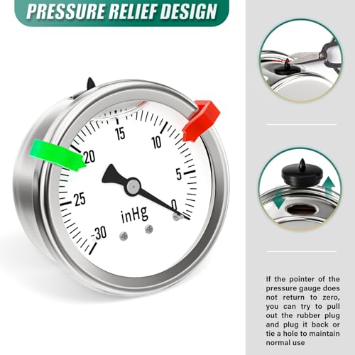 30 0PSI Stainless Steel Liquid Filled Pressure Gauge