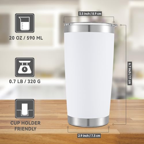 20 oz Tumblers Bulk Stainless Steel Tumbler with Lid (12 Count)
