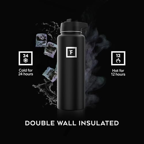 40 oz Wide Mouth Water Bottle with 3 Lids