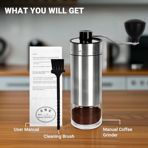 Mini Manual Coffee Grinder With 40 Adjustable Settings