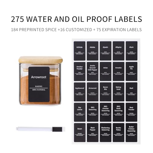 12Pcs 4oz Small Spice Empty Jars with 275 Labels (12 Count)