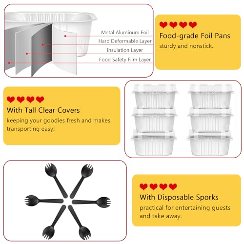 80 Pack 10oz Mini Cake Pans with Lids and Spoons for Bake Sales (80 Count)