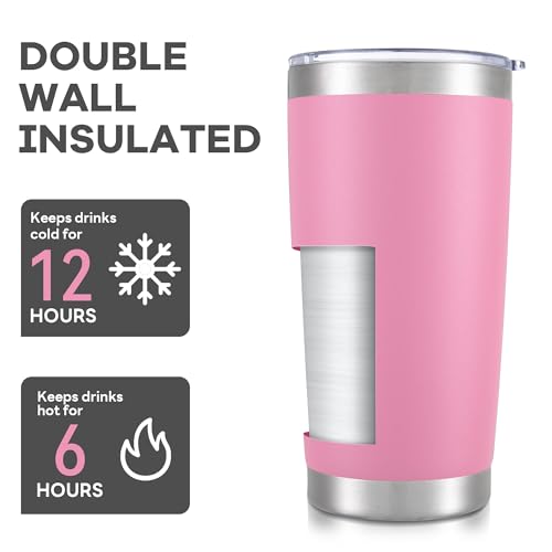 20 oz Tumbler with Lid Stainless Steel Insulated Tumblers Bulk Cups Mug (4 Count)