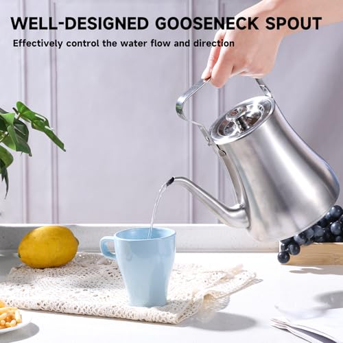 68OZ 2000ML Stainless Steel Teapot with Removable Infuser