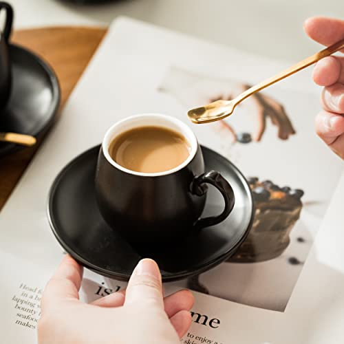 Espresso Cups and Saucers Set (6 Count)