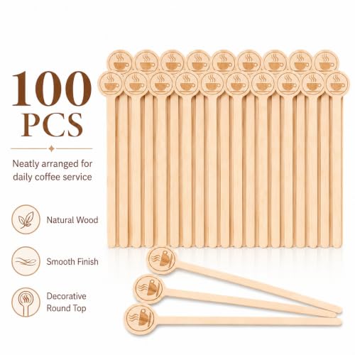 100Pcs Coffee Stirrers (100 Count)