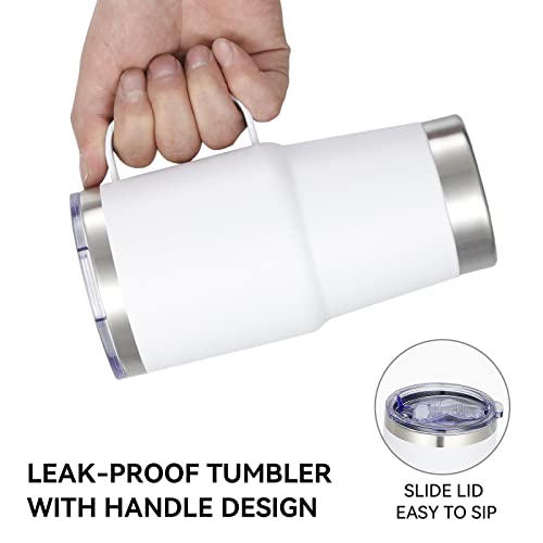 20 oz Tumbler Bulk with Handle Lid and Straw (6 Count)