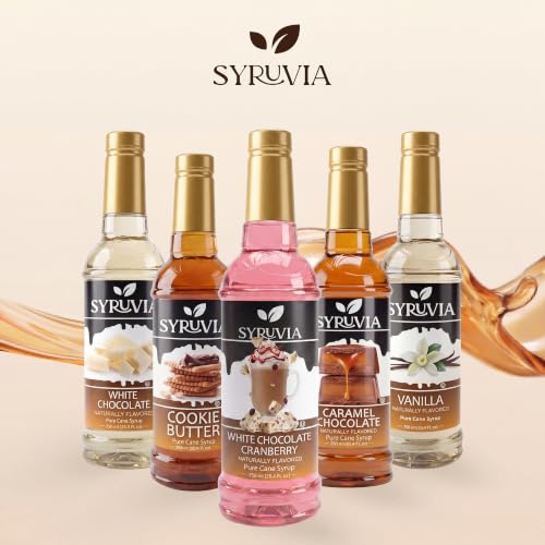 Coffee Syrup White Chocolate Cranberry Flavored Syrup for Drinks (25.4 Fl Oz)