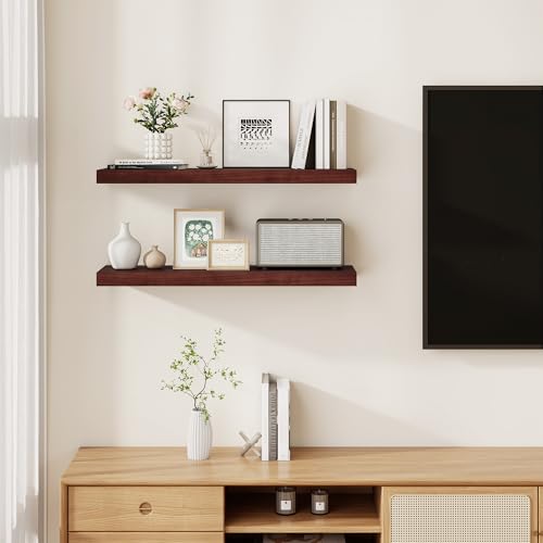 Rustic Floating Shelves for Home Decor (2 Count)