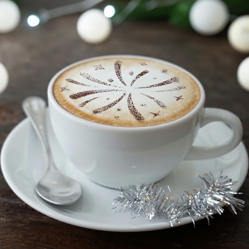 Coffee Stencils and Cookies Decoration 14Pcs 2.8”x2.8” and 4.3”x4.3” (14 Count)