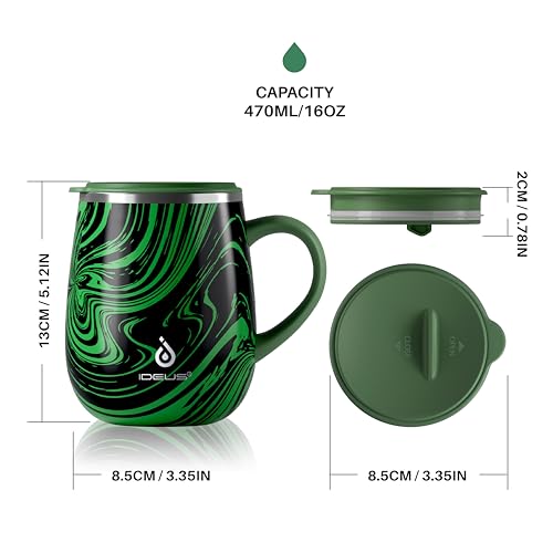 16 oz Insulated Coffee Mug with Lid and Handle