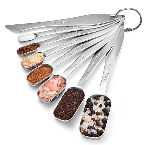 18 8 Stainless Steel Measuring Spoons with Long Handle
