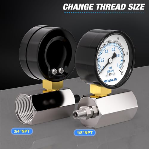 0 15Psi 2" Steel Double Graduated Air Test Pressure gauges