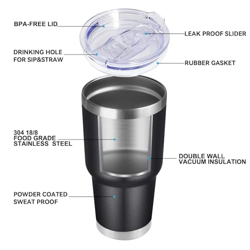 30oz Tumbler Bulk with Lid and Straw (8 Count)