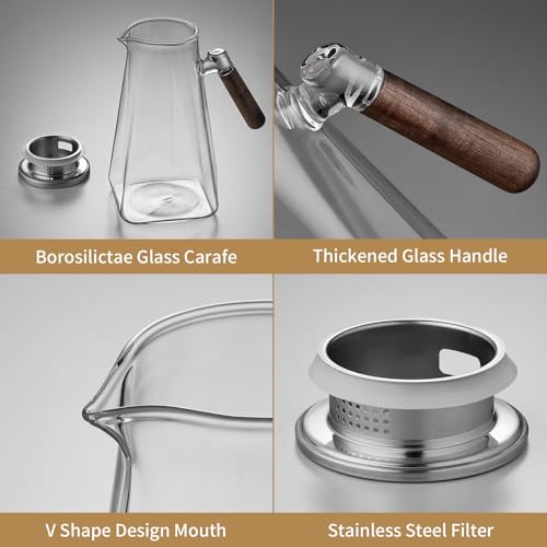 2L Glass Pitcher with Lid and Spout