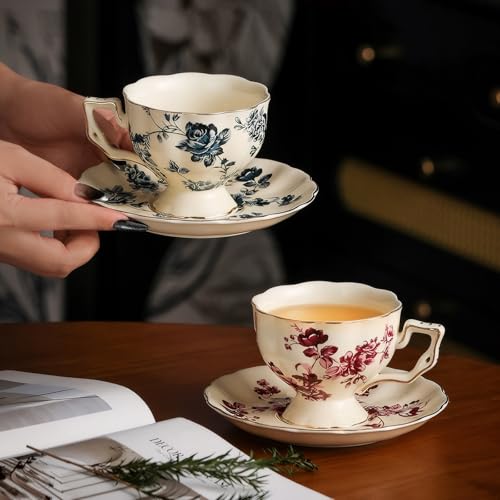 Tea Cups and Saucers Set of 2 (2 Count)