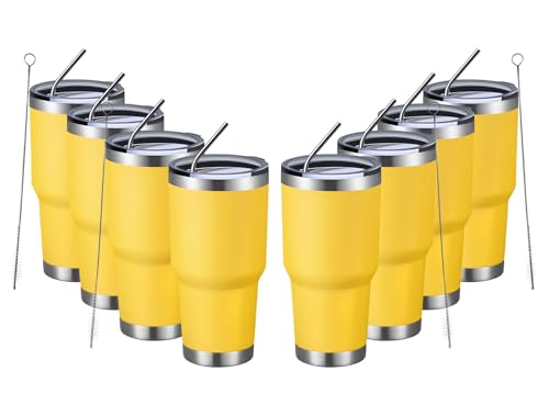 30oz Insulated Tumbler With Lids and Straws (8 Count)