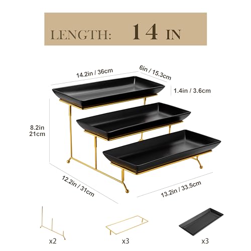 3 Tier Serving Trays for Party (4 Count)