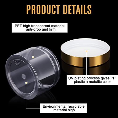 4 Pcs Plastic Jars Wide Mouth with Lids