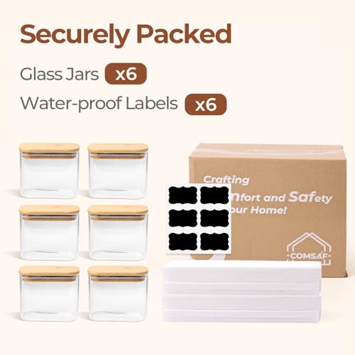 Small Glass Containers with Lids 0.7 Qt (6 Count)