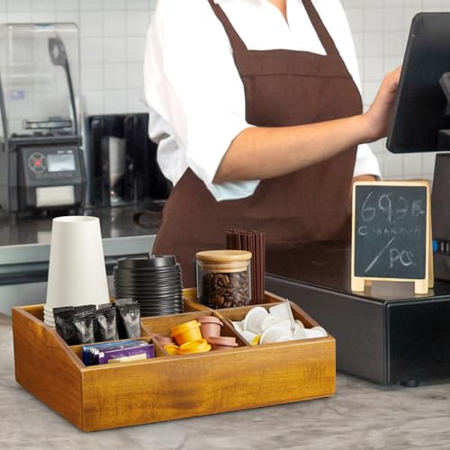Acacia Wood Coffee Station Organizer for Countertop