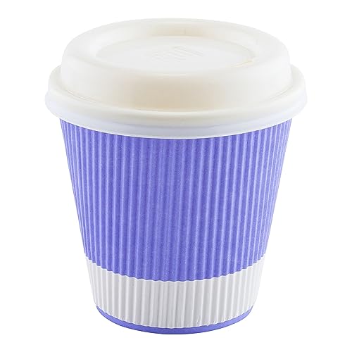 Ripple Wall Coffee Cups 500 Count 8 Ounce Insulated Light Purple Paper Cups