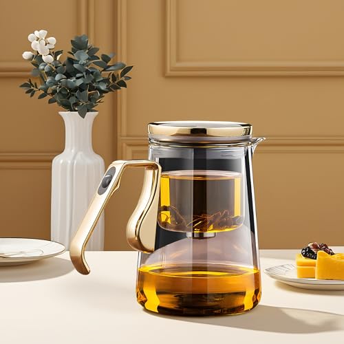 25.4oz Magnetic Glass Teapot Set with 40.6oz Cast Iron Tea Kettle for Stovetop