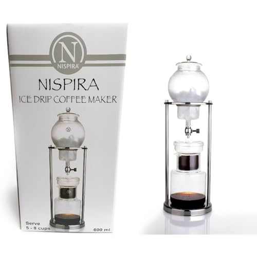 Luxury Ice Cold Brew Dripper Coffee Maker in Stainless Steel and Borosilicate Glass