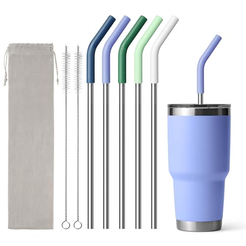 9.5" Metal Straws Reusable for 30