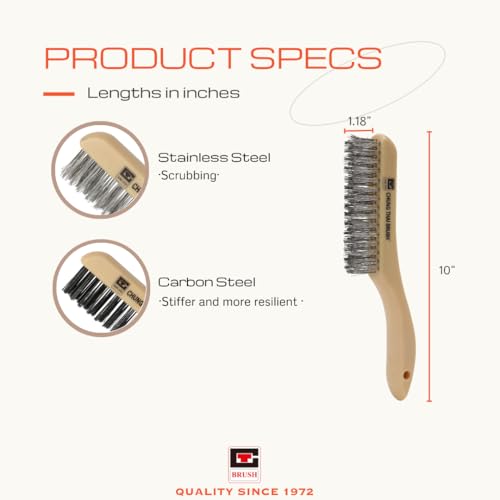 10” Plastic Handle Wire Brush Set (2 Count)