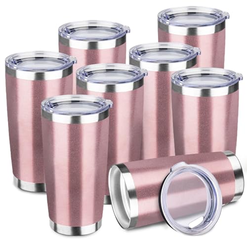 8 Pack 20oz Stainless Steel Travel Coffee Tumbler