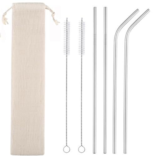 Set of 4 Reusable Metal Straws (7.99 Count)