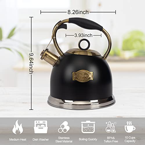 Tea Kettle 3.0 Quart Tea Kettles Stovetop Whistling Teapot Stainless Steel Tea Pots for Stove Top Whistle Tea Pot