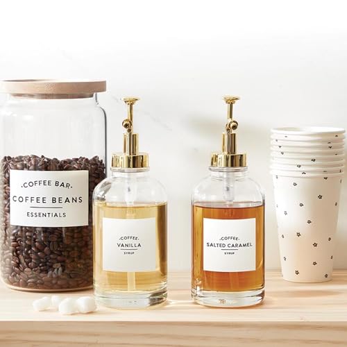 Coffee Bar Gifts Glass Coffee Canister with Wood Lid