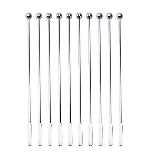 20 pcs Stainless Steel Coffee Beverage Stir Sticks Cocktail Stirrers Drink Swizzle Stick 7.4" Swizzle Stick Picks Tools (20 Count)