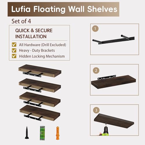 Floating Wall Shelves (4 Count)