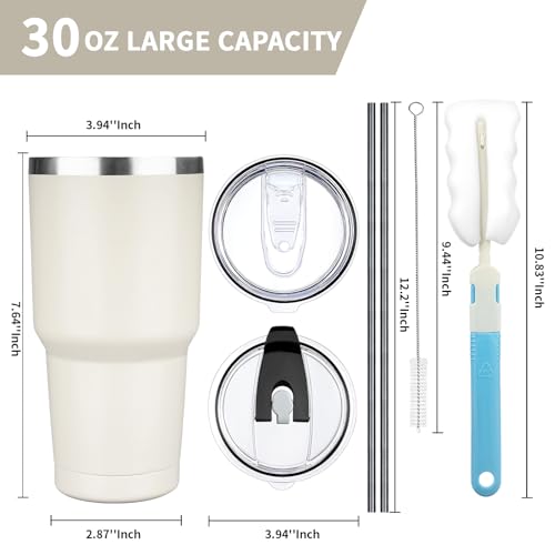 30 oz Tumbler with Lids and Straws