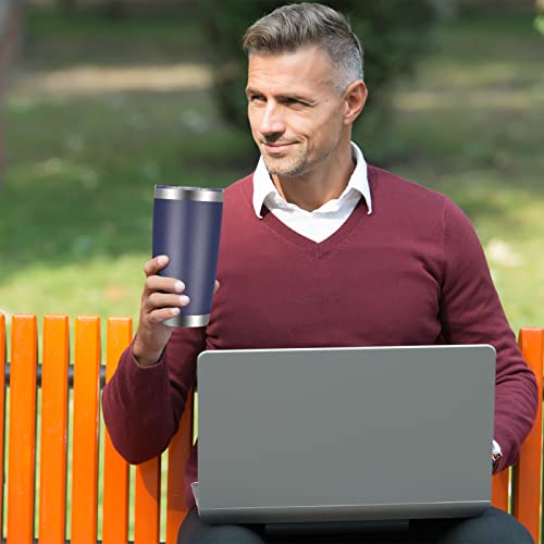 20oz Tumbler with Lid and Straw Stainless Steel Tumbler Cup Bulk Vacuum Insulated Double Wall Travel Coffee Mug Powder Coated Coffee Cup (12 Count)
