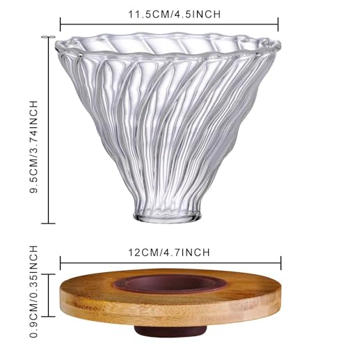 Glass Pour Over Coffee Dripper with Bamboo Stand