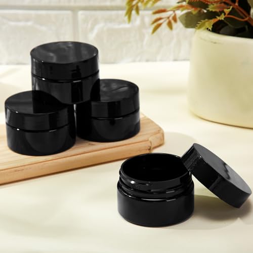 4 Pcs Plastic Jars Wide Mouth with Lids (4 Count)
