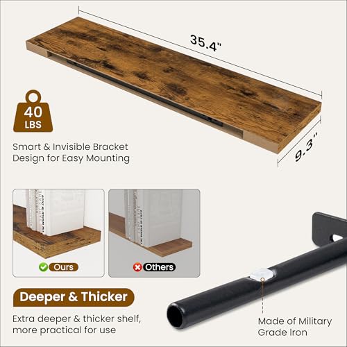 36 Inch Floating Shelves (2 Count)