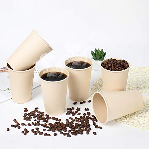 Bamboo Fiber 120 Count 16 oz Disposable Light Brown Paper Coffee Cups