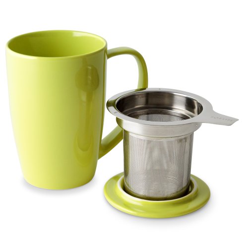 Curve Tall Tea Mug with Infuser and Lid 15 ounces